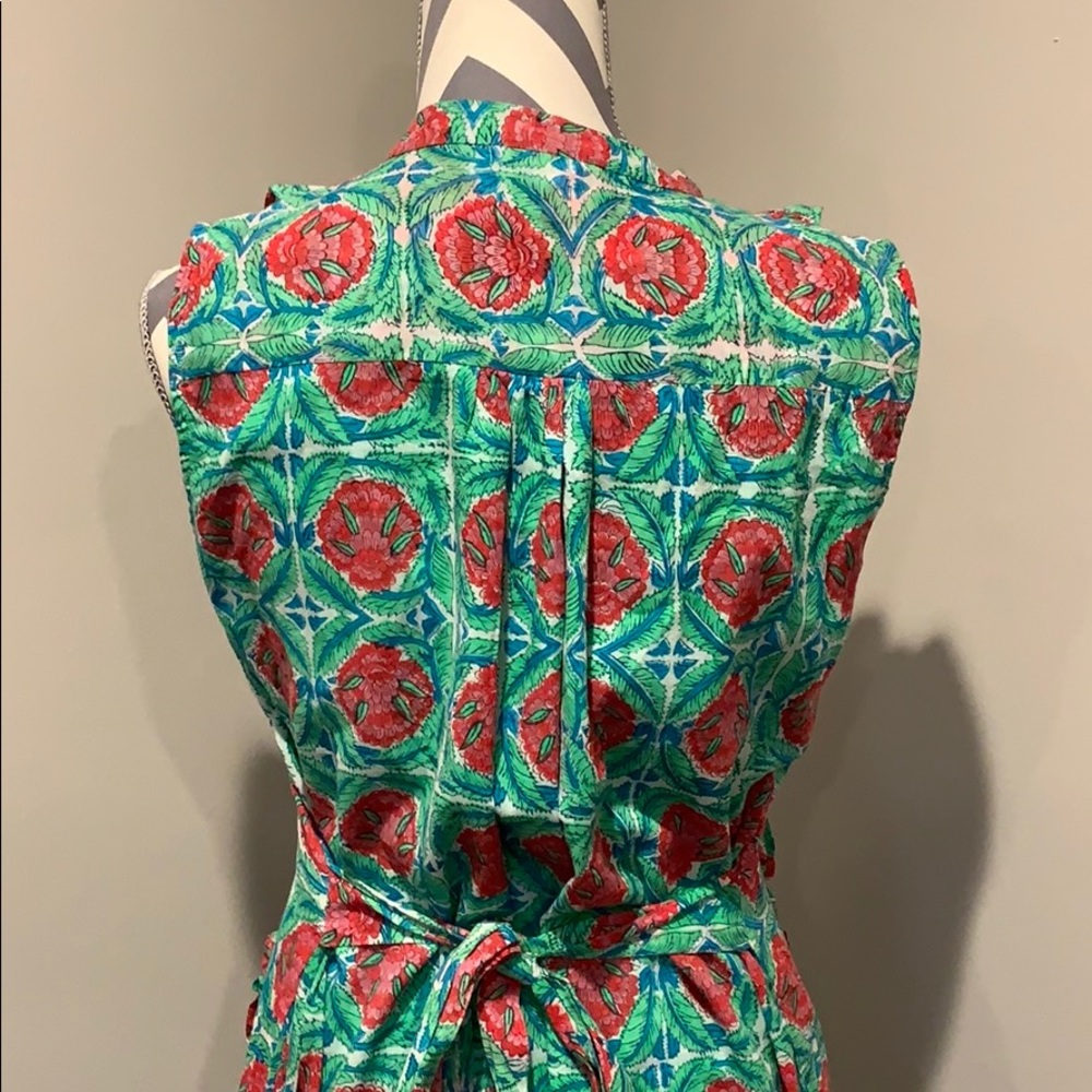 Banjanan Green Floral Sleeveless Maxi Dress Large - Picture 8 of 8